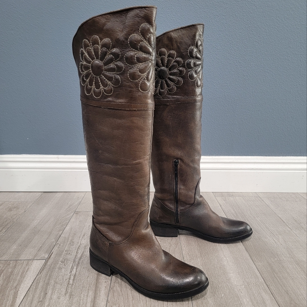 Venezia Made In Italy Tall Brown Boots 37/7 Gem